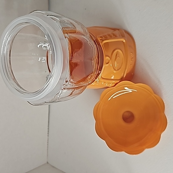 Halloween Candy Dish Orange & Clear Pumpkin Faux Gumball Machine Removable Top - Picture 10 of 11